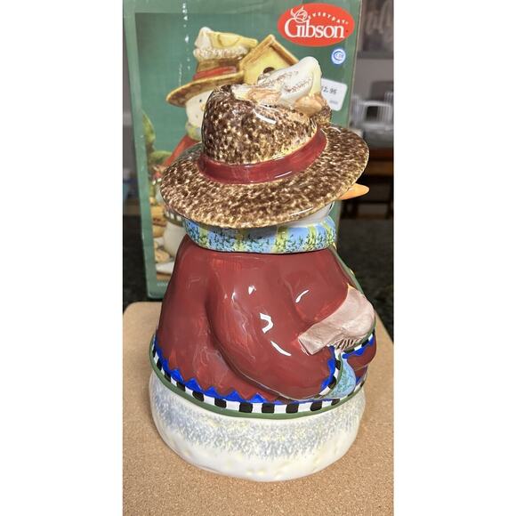 Gibson 2003 10.5 in Folic Snowman Cookie Jar Winter Decorations - Picture 6 of 13